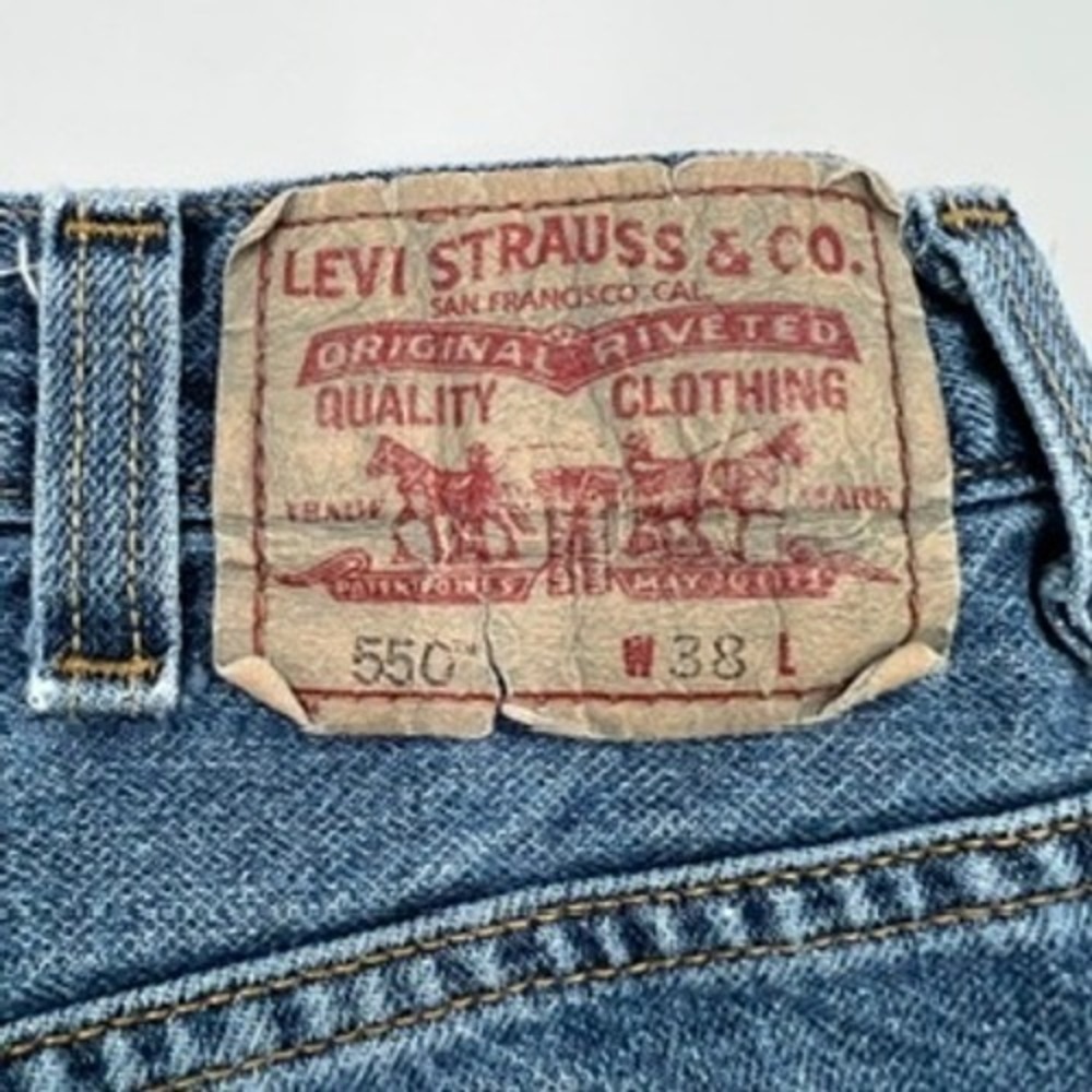 vintage early‎ 2000 Levi's 550 Relaxed Fit Denim Shorts Mens 38 Blue Cotton